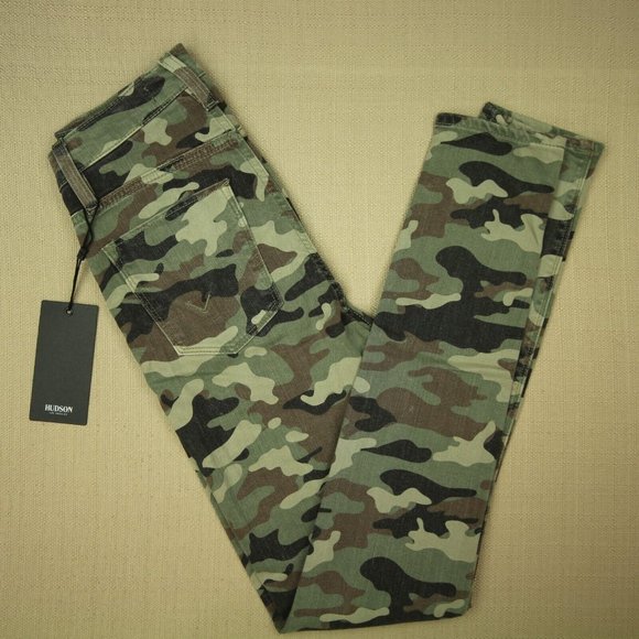 Hudson Barbara High Waist Super Skinny Ankle Jeans Women's Sz 24 Camouflage NWT - Picture 4 of 12